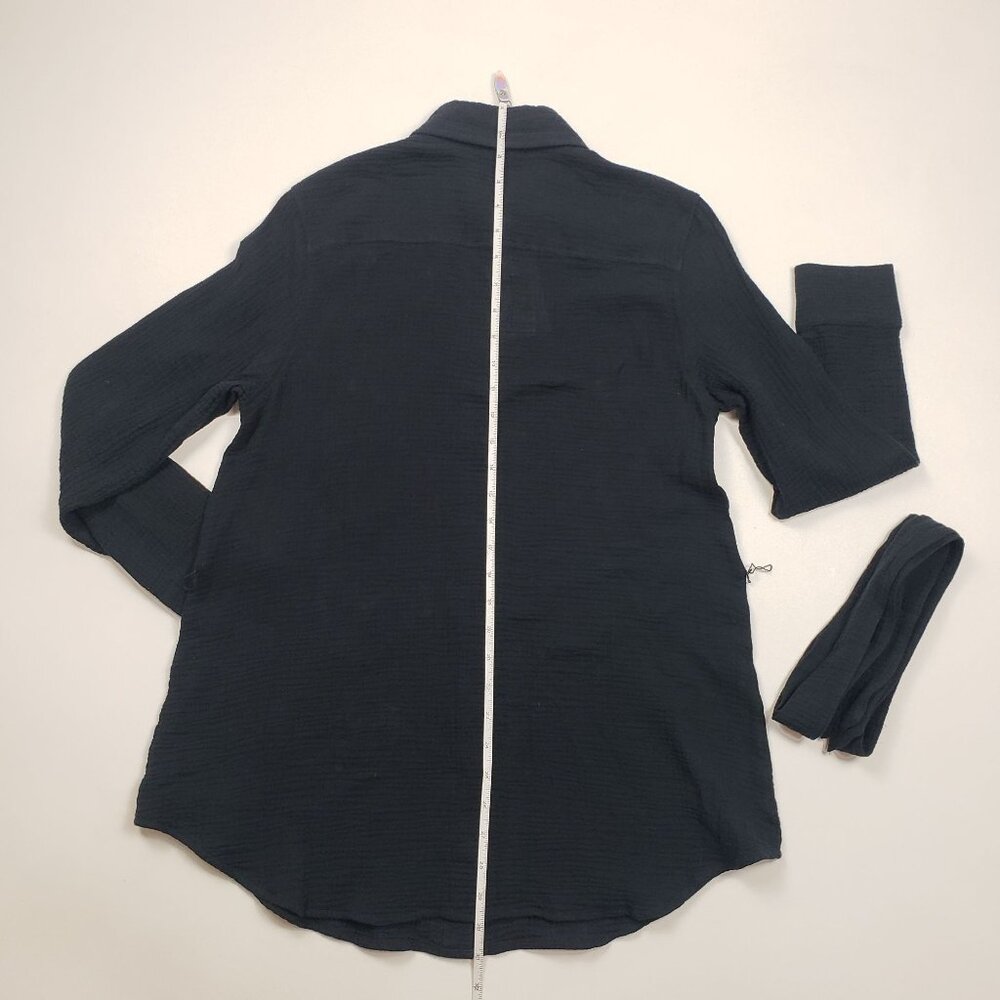 Andie Swim The Corvo Button-Up Women's XS Black Cotton Gauze Beach & Resort Wear - Picture 7 of 16